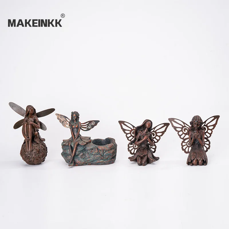 Custom Home Outdoor Decoration Life Size Resin Craft Angel Cast Bronze Statue Garden Bronze Angel Sculpture