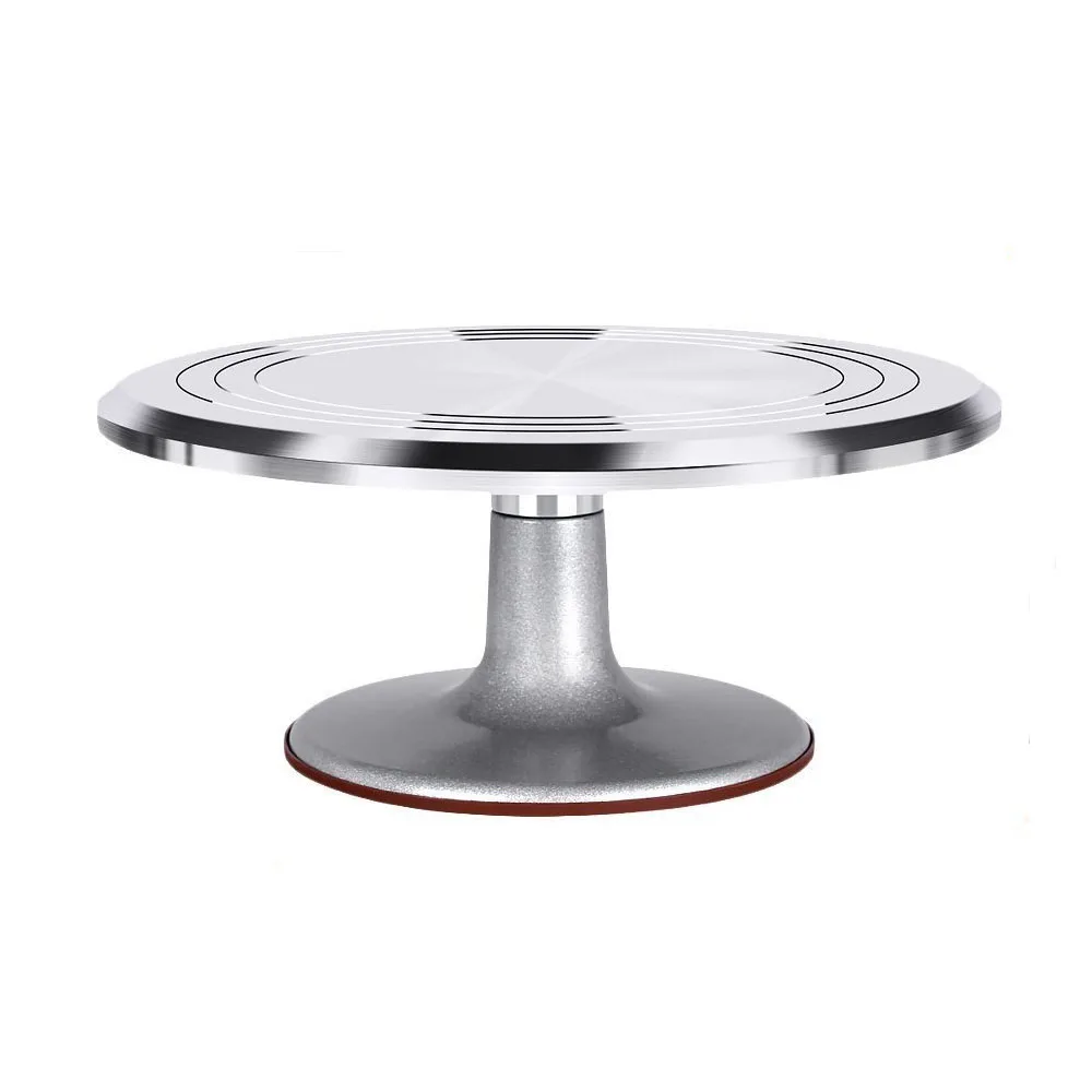 12inch Aluminium Alloy Revolving Cake Turntable Platform Extremely Smooth Rotating Cake Decorating Stand
