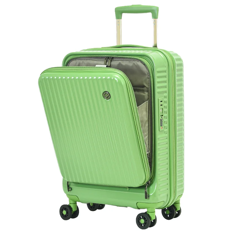Stylish Expandable Front Opening Pocket Luggage Suitcase Unisex Travelling Bags Customized Trolley Suitcase