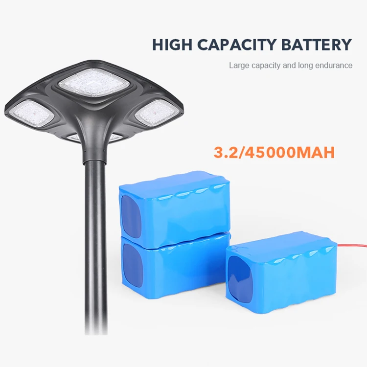 Decorative Outdoor Light Control High Pole Street Lamp IP65 Waterproof Landscape Smart Solar LED Garden Light For Garden