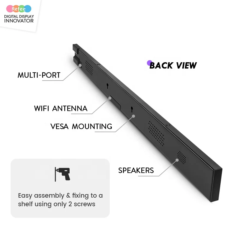 28 inch Stretched Bar Lcd display digital signage ultra wide monitor