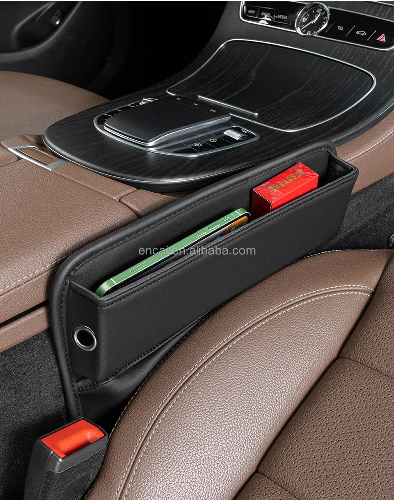 Universal Fit Car Seat Gap Filler Storage Organizer Premium Faux Leather Front Seats Adjustable Gap Filler Car Seat Storage Box