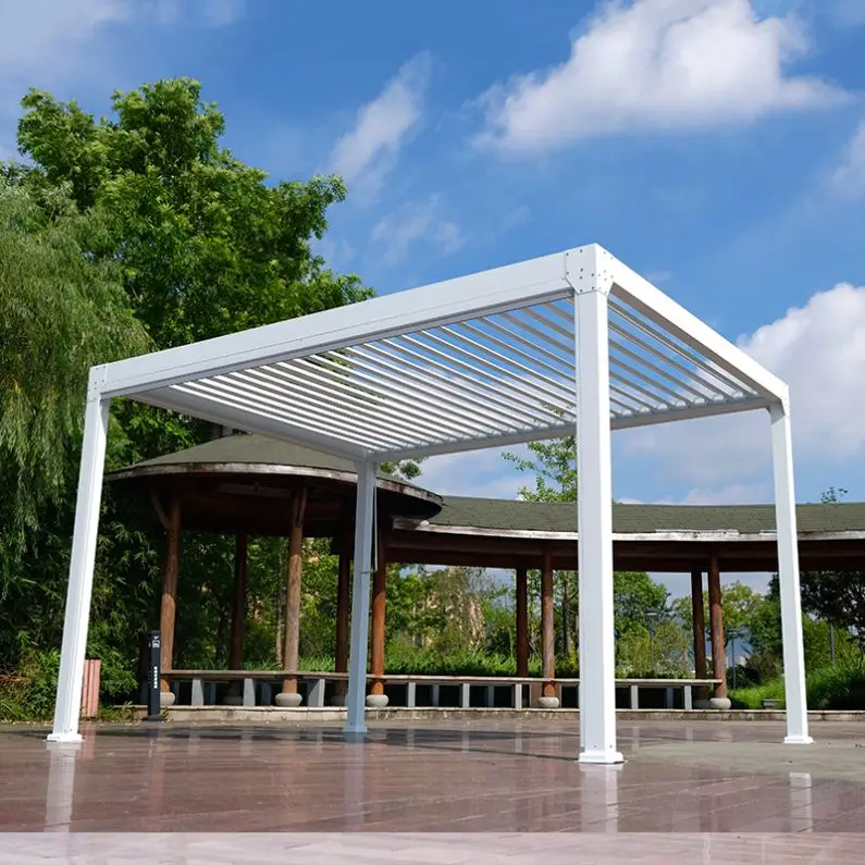 CLEARVIEW Motorized aluminum modern pergola kit design china exterior awning kits waterproof Aluminum Pergola for house