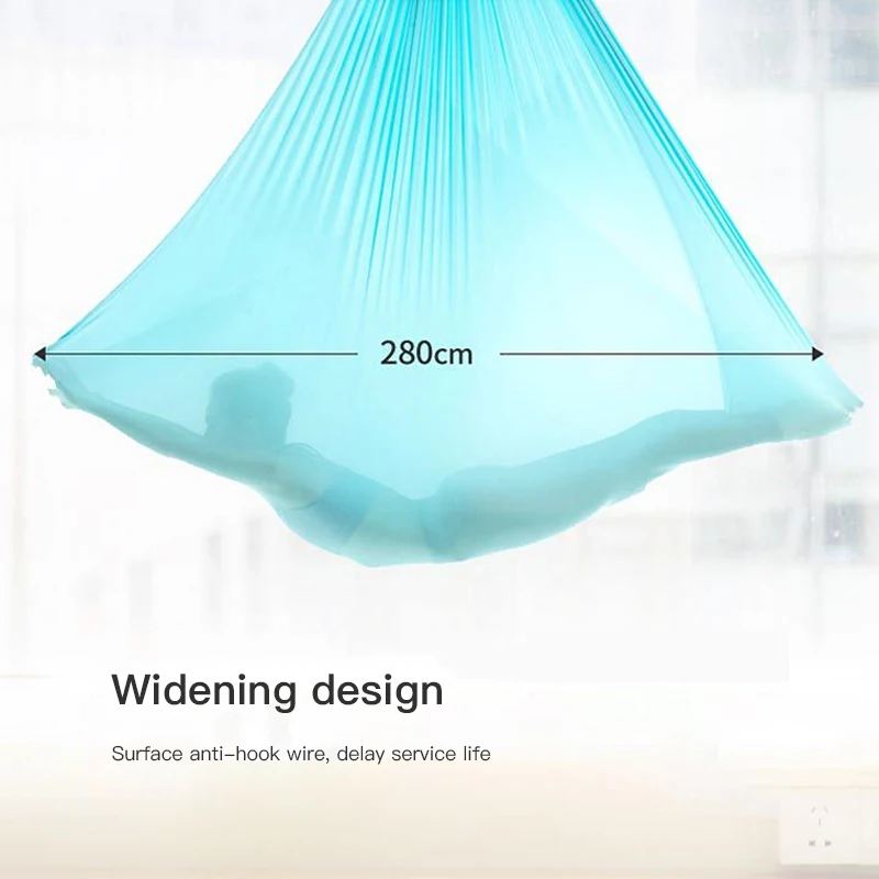 Chaoyuan Adjustable set anti gravity Inversion women swing strap hanging elastic stretch handstand ropes aerial yoga hammock