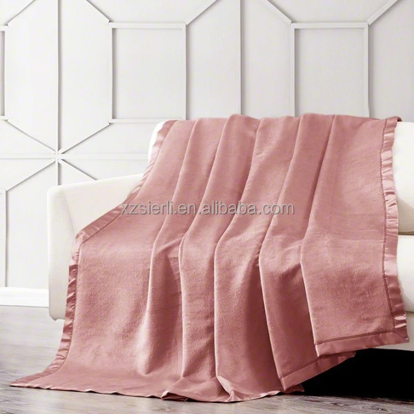 high quality luxury OEKO 100% percent Silk Blanket with Silk Satin Border