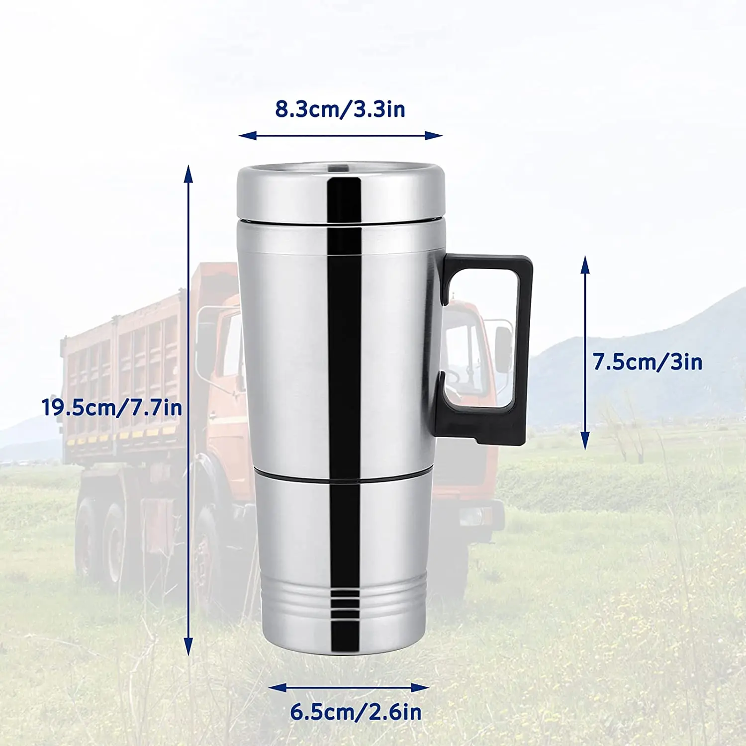 Car Heating Cup Auto 12-24V Heating Cup Electric Kettle Cars Thermal Heater Cups Boiling Water bottle Auto Accessories 300ml