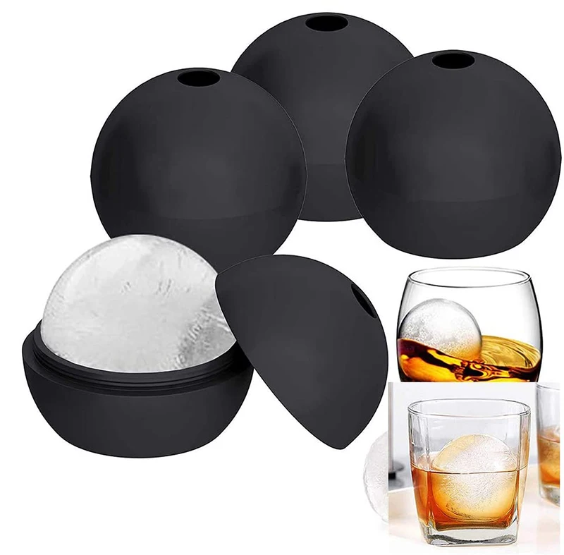 
BPA Free Custom Logo Round Ice Cream Cube Maker Silicone Mold Ice Ball For Whisky 