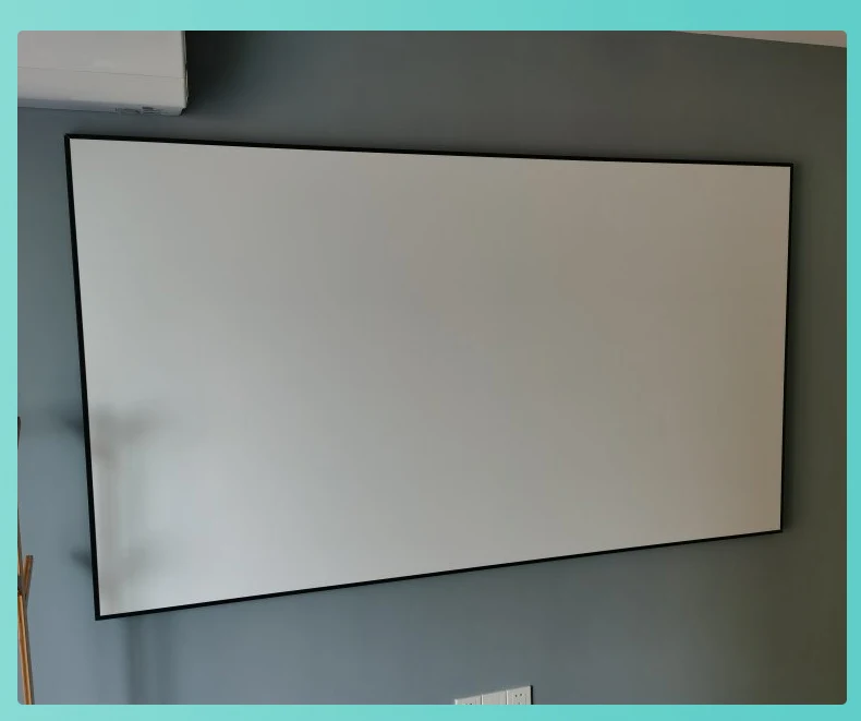 New Listing High Quality 100 Inch 16:9 Wall Frame PVC White soft Narrow border 1.2 cm Fixed Frame Projector Projection Screens