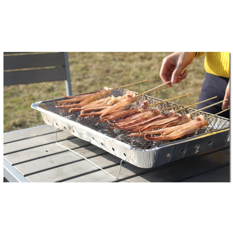Commercial One Time Use Burn Oven Aluminium Foil BBQ Instant Grill Ready to Use for Outdoor Camping