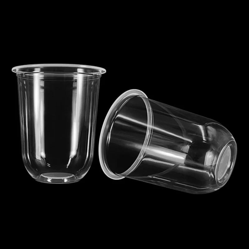 Disposable 500ml-90 PP U Shape cup 1000 PCS Disposable blister Plastic cup Boba Bubble Milk Tea Cup