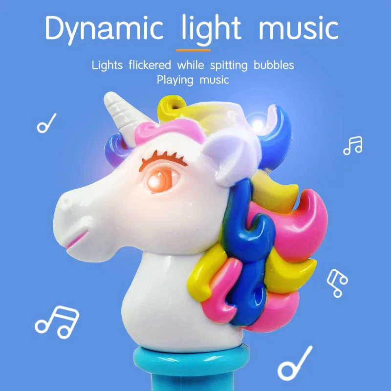 2022 summer outdoor bubble  portable plastic electric colored soap bubble machine toys with music summer outdoor Bubble stick