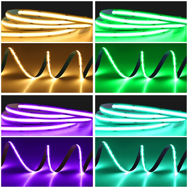 High Density LED Ribbon Light 3000K 4000K 6000K DC 12V 24V 480 Leds 8mm 10W 12W Flexible COB LED Strip