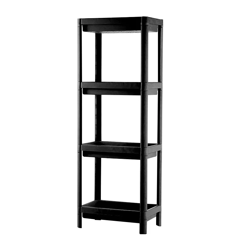 Plastic 4 tiers kitchen shelf freestanding storage rack for sundries