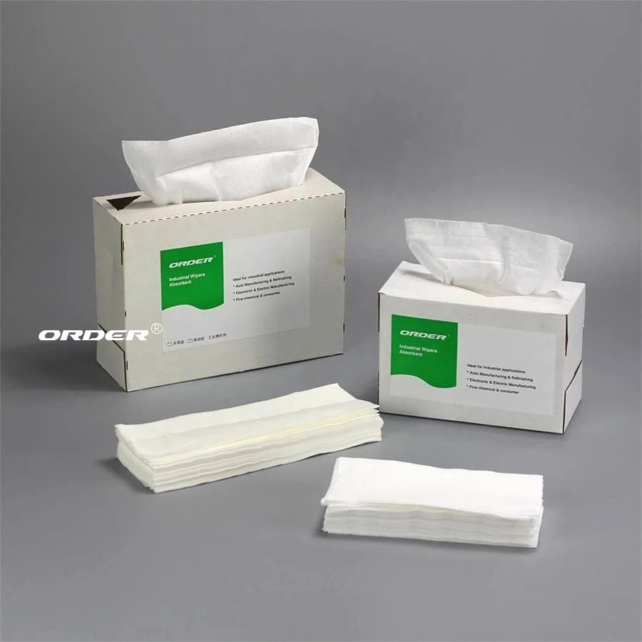 White Pop-up box nonwoven Spunlaced Fibers pet light-Duty All-Purpose cleaning wipers