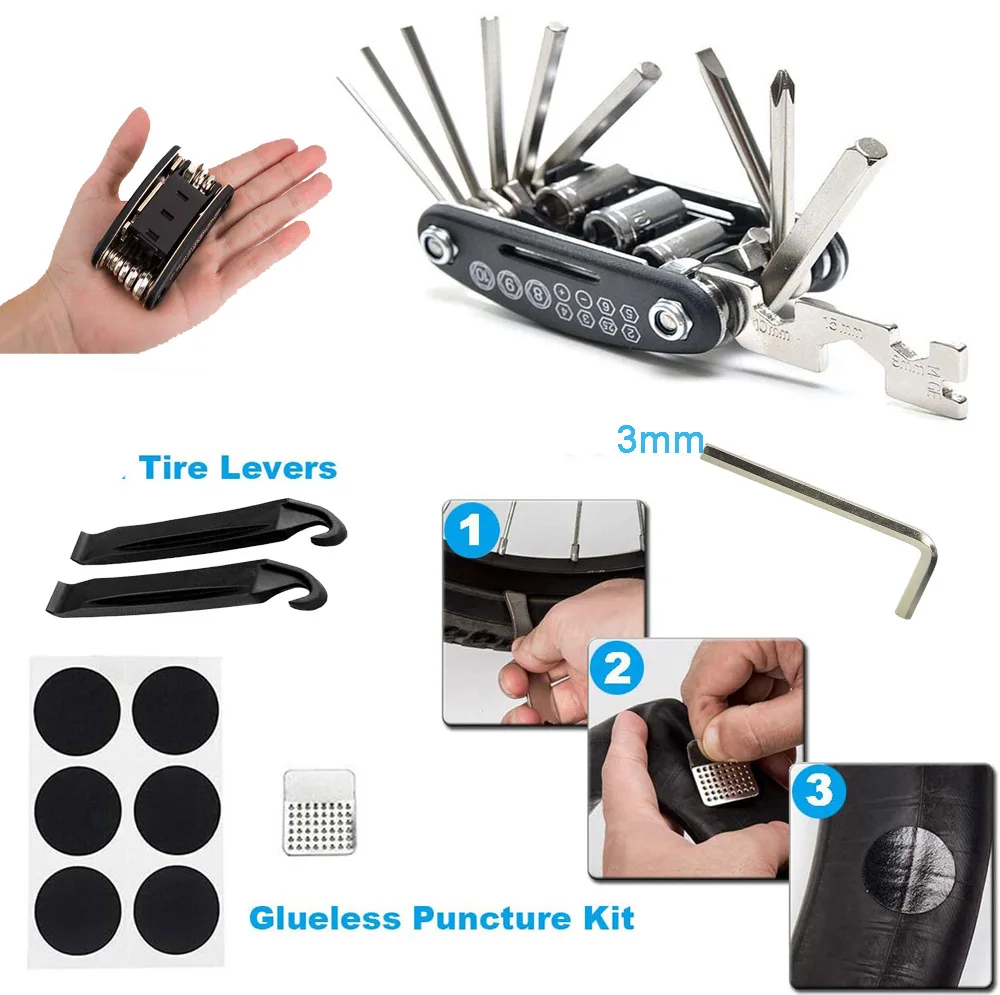 Набор инструментов Santu для ремонта велосипедов, многофункциональный мешочек для хикинга