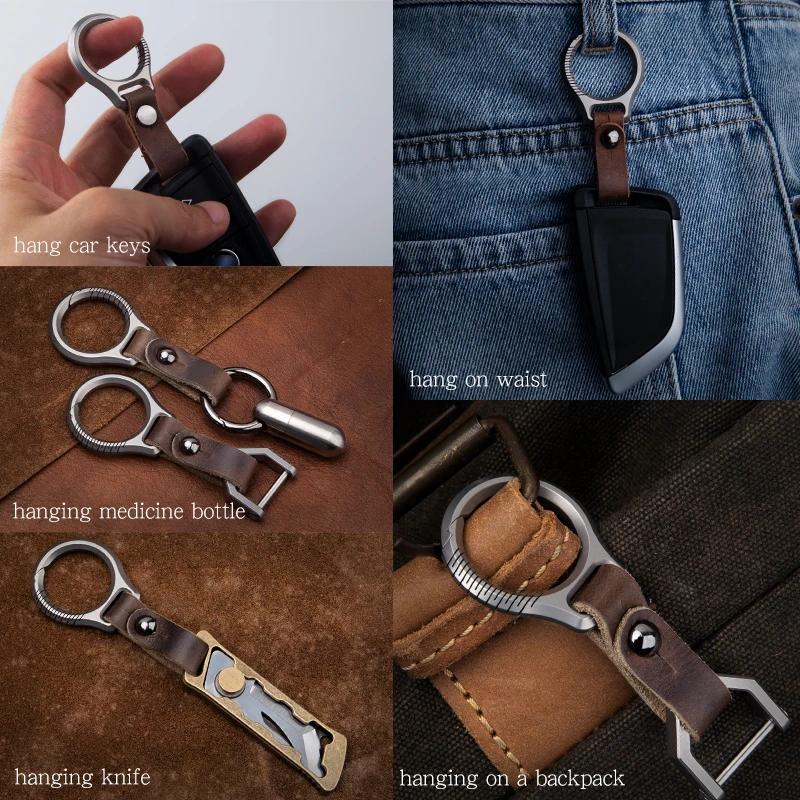 High-Quality  Titanium Key Chain Luxury Men Keychain Custom Lettering Ultra Lightweight EDC for Key Rings Holder Jewelry