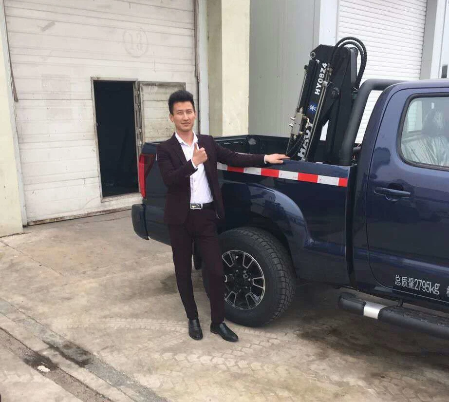 0.8Ton 1.3Ton 1.8Ton 2.8Ton Mini crane pickup truck crane folding boom lifting truck mounted crane with DC12V DC24V pump station