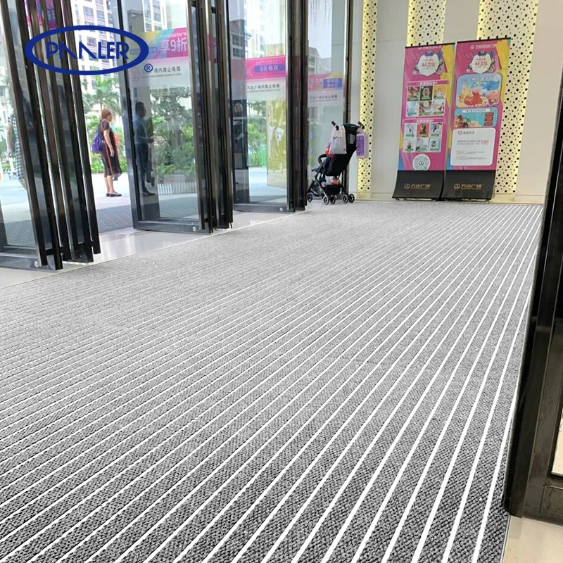 Commercial Use Interlocking 20mm Thickness Sand Scraping Red Carpet Aluminium Entrance Floor Matting System Flooring Door Mat
