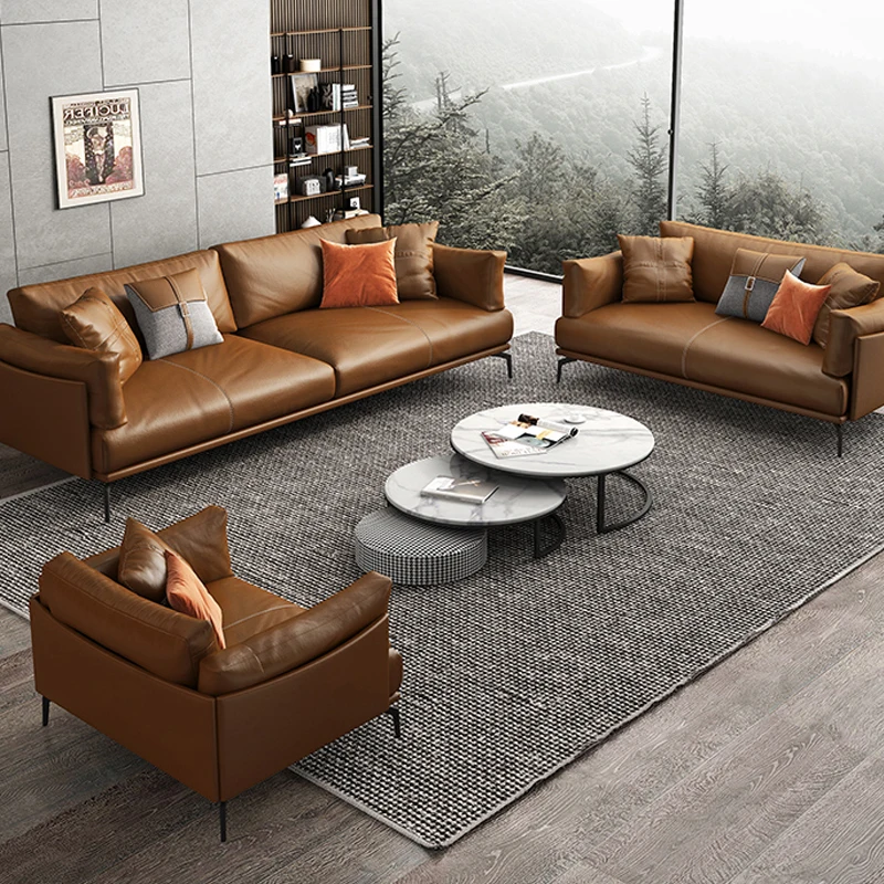 Hospital Use Commercial Office Reception Sofa Modern Leather Sofa Sectional High End Boss Office Sofa Set Office Furniture