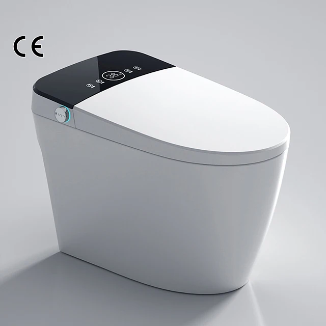 Home Hotel Restaurant Washroom Pitch 300mm No Water Pressure Siphon Bathroom Ceramic S Trap one Piece Smart Toilet