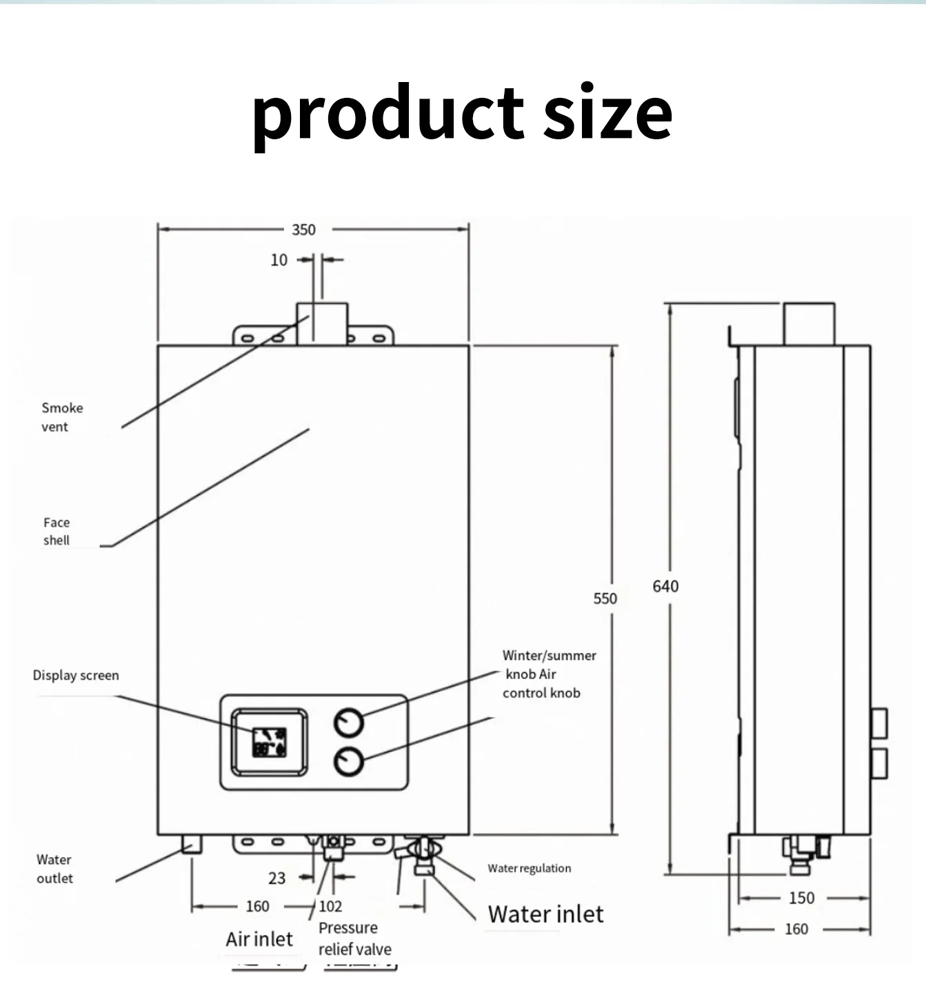 10L 12L Gas water heater household constant temperature natural liquefied gas High Performance strong discharge balance type