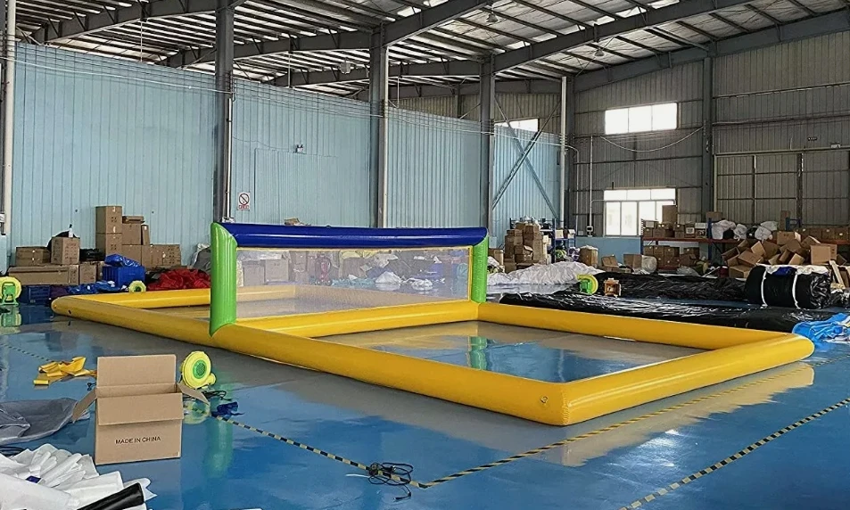 33Ft Outdoor Large Inflatable Volleyball Pool Pvc Water Volleyball Court For Sport Games