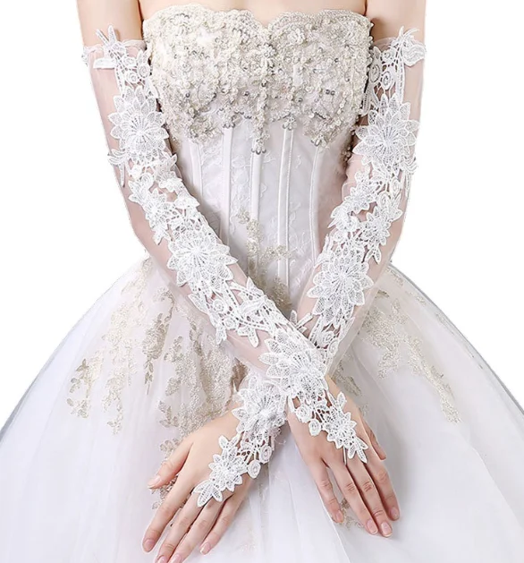 2024 new bride accessories  wedding dress gloves lace long sleeve gloves
