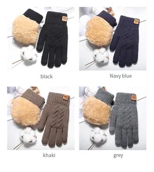 Термовязаные зимние теплые перчатки унисекс с логотипом на заказ, для холодной погоды, для езды на велосипеде, бега, пешего туризма, для работы с сенсорным экраном