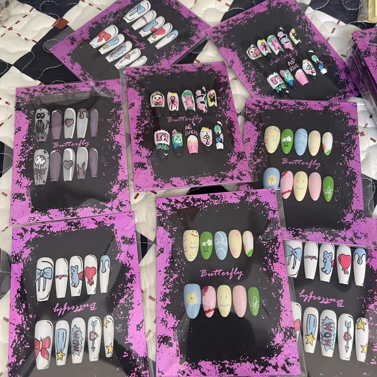 Private Label Press on Nails Handmade Custom Thick Acrylic Nails Free Shipping Luxury Finger French 5 Boxes 500 Piece Fake Nails