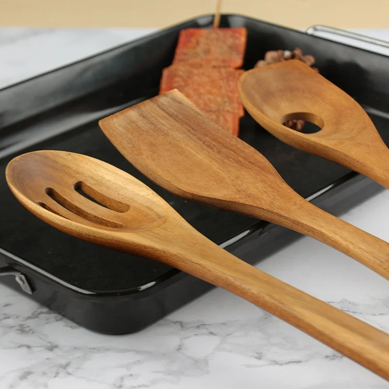 OEM оптовая кухонная посуда, кухонный инструмент из дерева акации, набор кухонной утвари