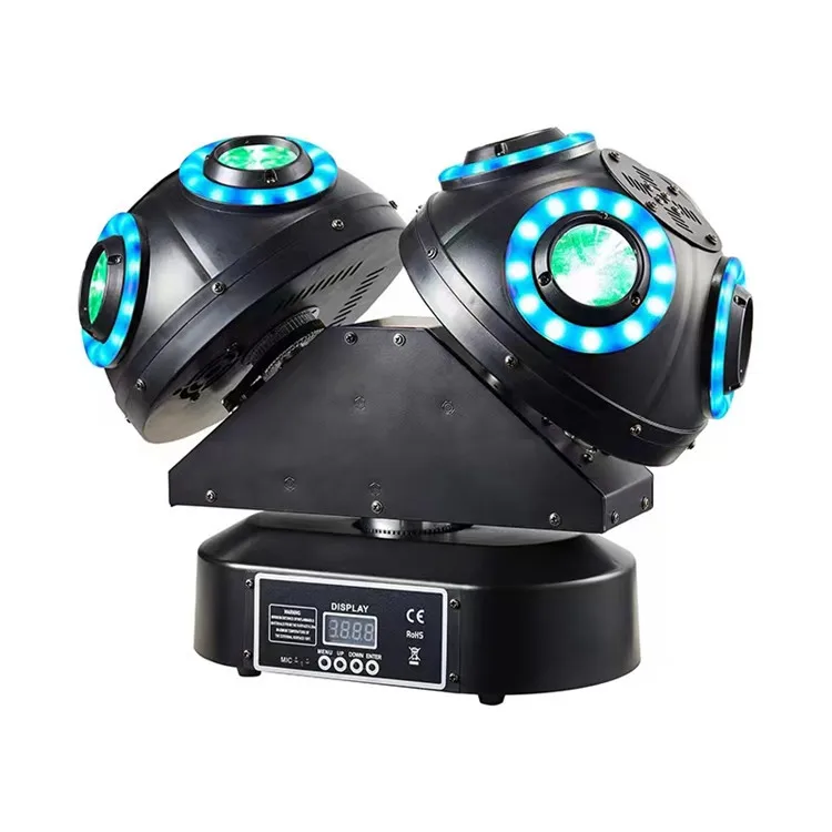 HONGHE  New Style 3 Disco Ball Lamp DMX Three Arms 12PCS 10W Led Moving Head Lights Party Lights Laser Stage Light Disco