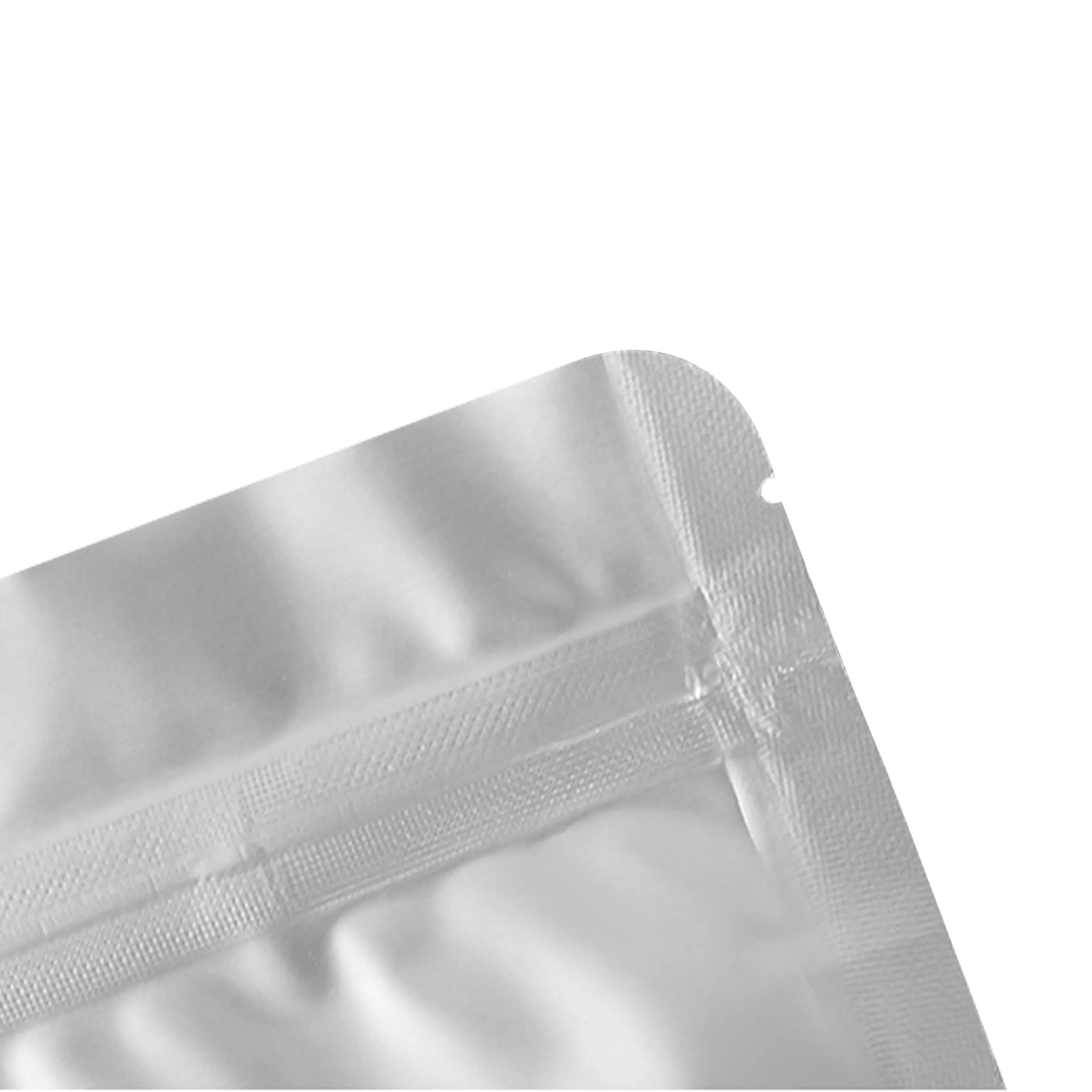 Оптовая продажа под заказ Алюминиевая фольга Ziplock Mylar Упаковочные пакеты для пищевых продуктов Серебряный подставка