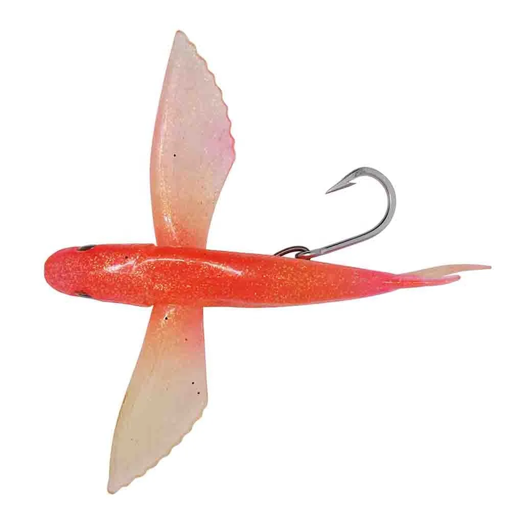 Kmucutie Seawater Fishing Soft Wings Bait Hook Flying Fish Lure 22cm Boat Trolling Tuna Mackerel Baits Trolling Lures