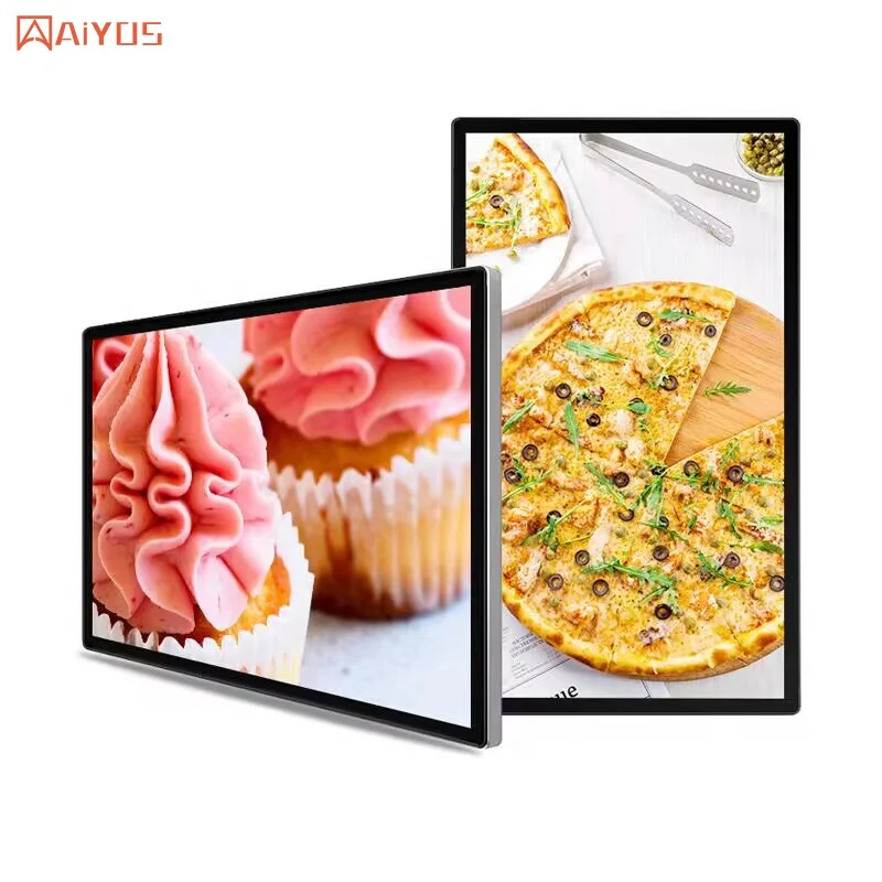 Aiyos 32 43 49 55 Inch 4K Android Touch Screen Monitor Wall Mounted Digital Signage LCD Display for Advertising