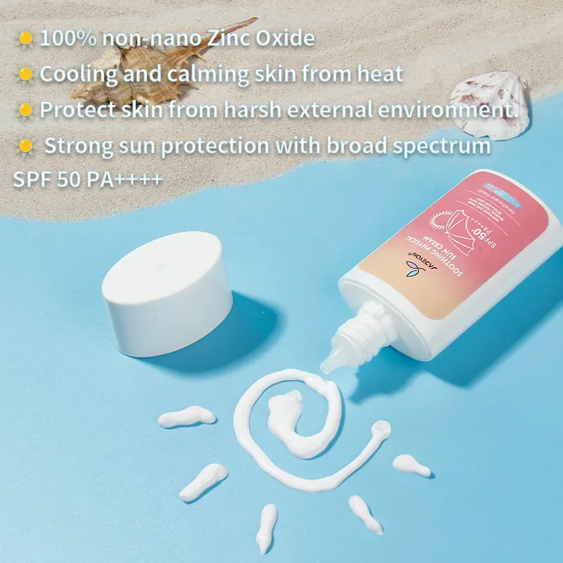 Customized Private Label Sunblock Large Capacity Natural Organic Mineral Sunscreen Moisturizing Outdoor Sun Cream Spf50 Pa++++