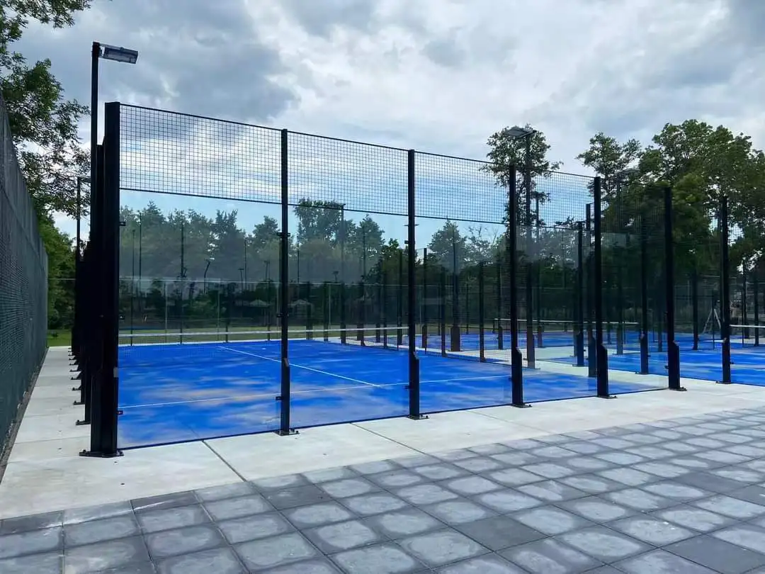 Blue Outdoor Portable Panoramic Padel Tennis Court Colorful Artificial Grass Sale Tennis Court Equipment