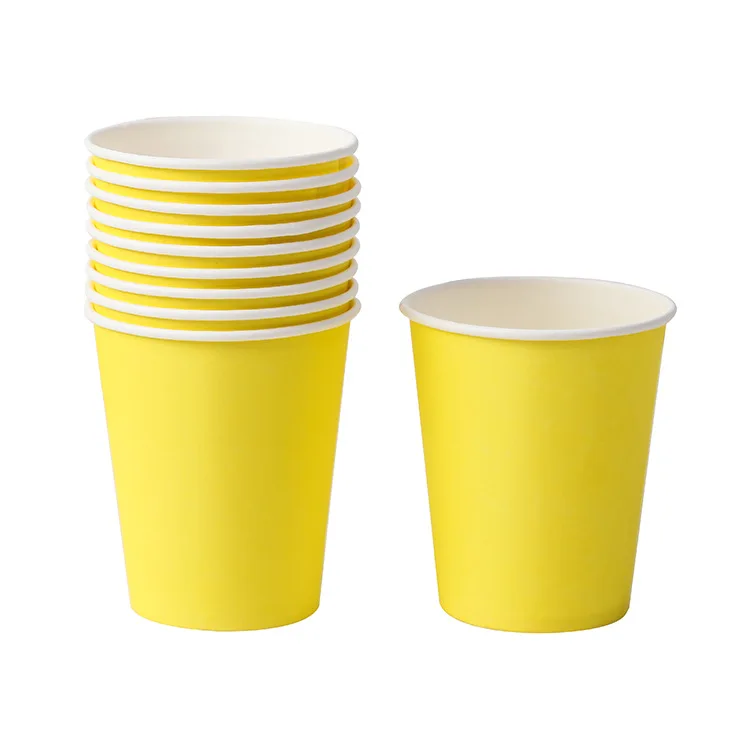 Cost-effective candy solid color party biodegradable double wall white coffee paper cup