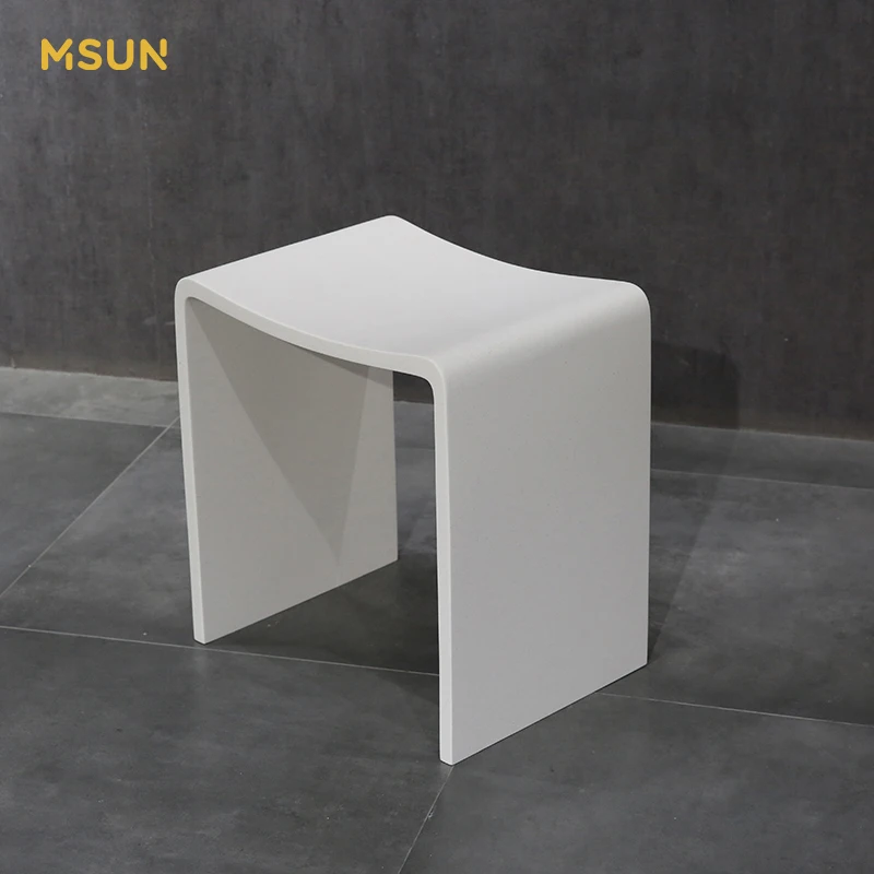 Artificial resin stone composite shower stool bathroom chair acrylic shower bath stool
