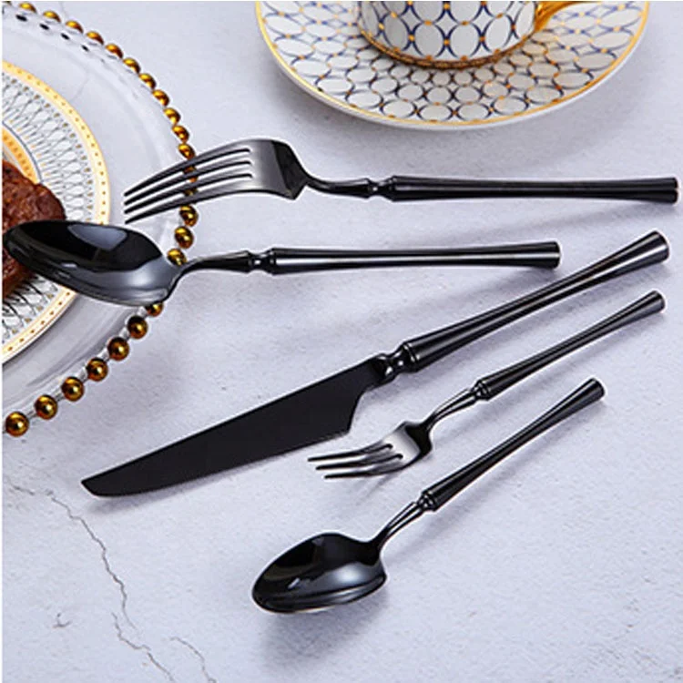 Stainless Steel  Mirror Polishing Silver Travel Elegant Modern Utensils Flatware Cutlery Set