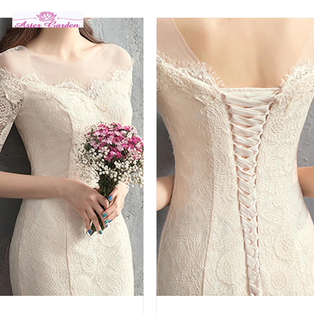 Vestido Noiva Sereia New Arrival Short Sleeve Lace Mermaid Wedding Dresses Alibaba China Shop Online Bridal Gowns Abiti Da Sposa