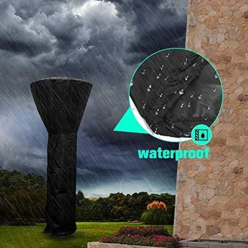 custom size 210d Anti-UV Patio gas heater cover outdoor rain proof waterproof tear resistant heater cover