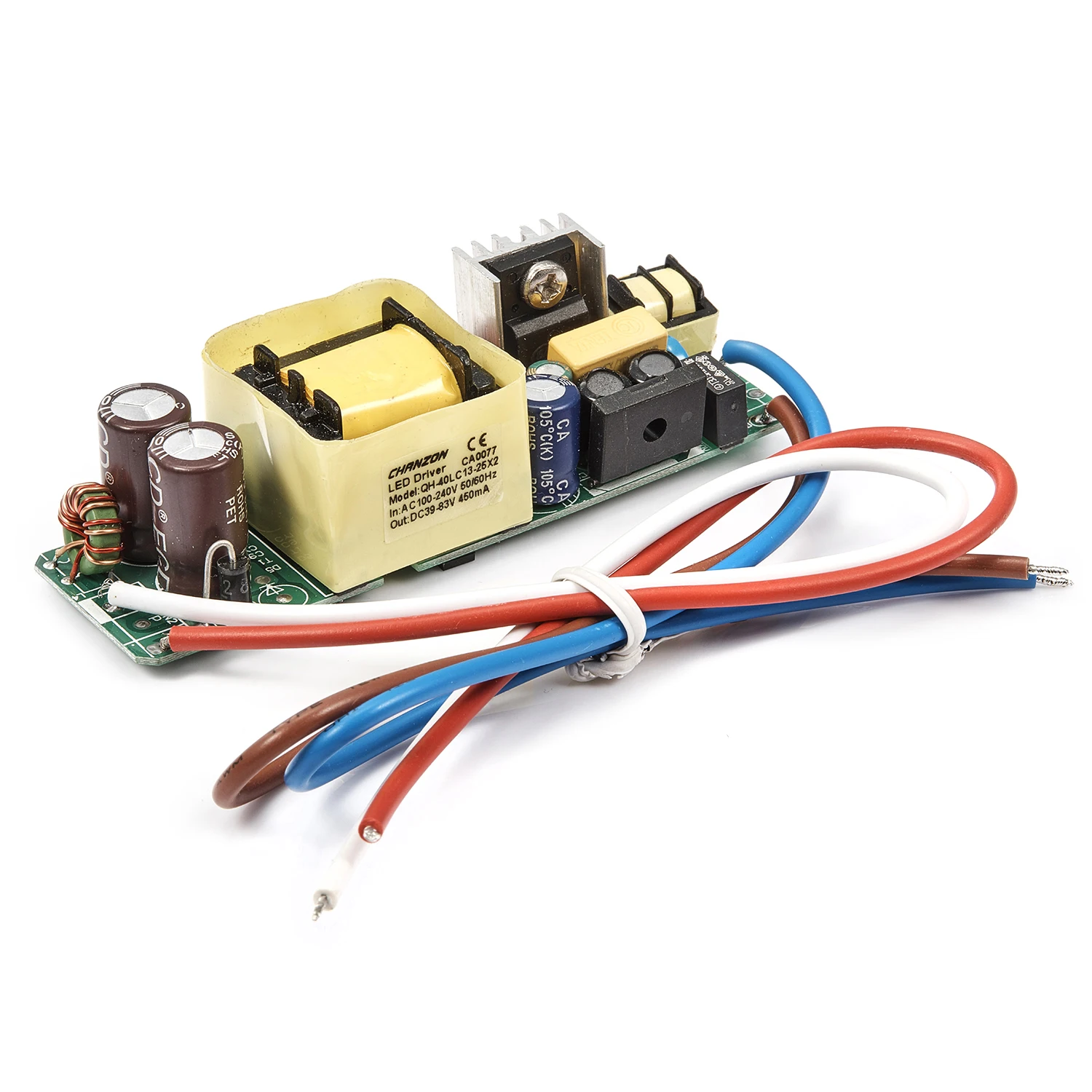 Constant Current LED Driver 36W 450mA 39-83V PCB Board without Case for High Power LED Chip Light