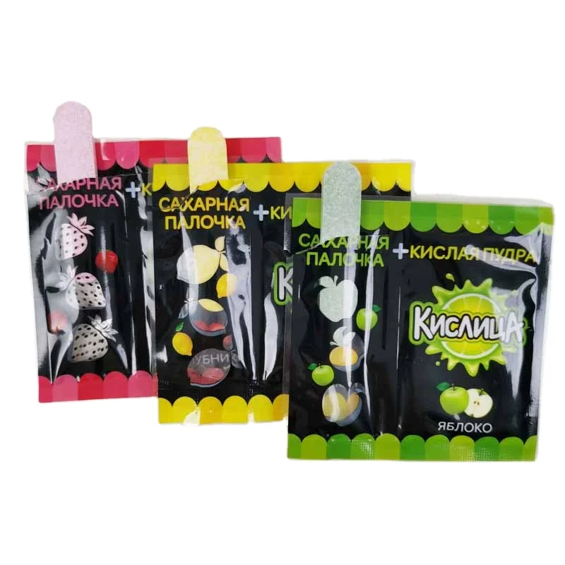 2 в 1 двойные виды фруктовых ароматов Сладкая кислота кислый порошок конфеты с прессованными таблетками конфеты
