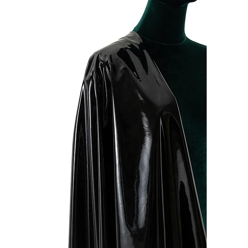 Ready to Ship Elastic Mirror Pattern Faux Pu 4 Way Stretch PU Leather Fabric For Leggings