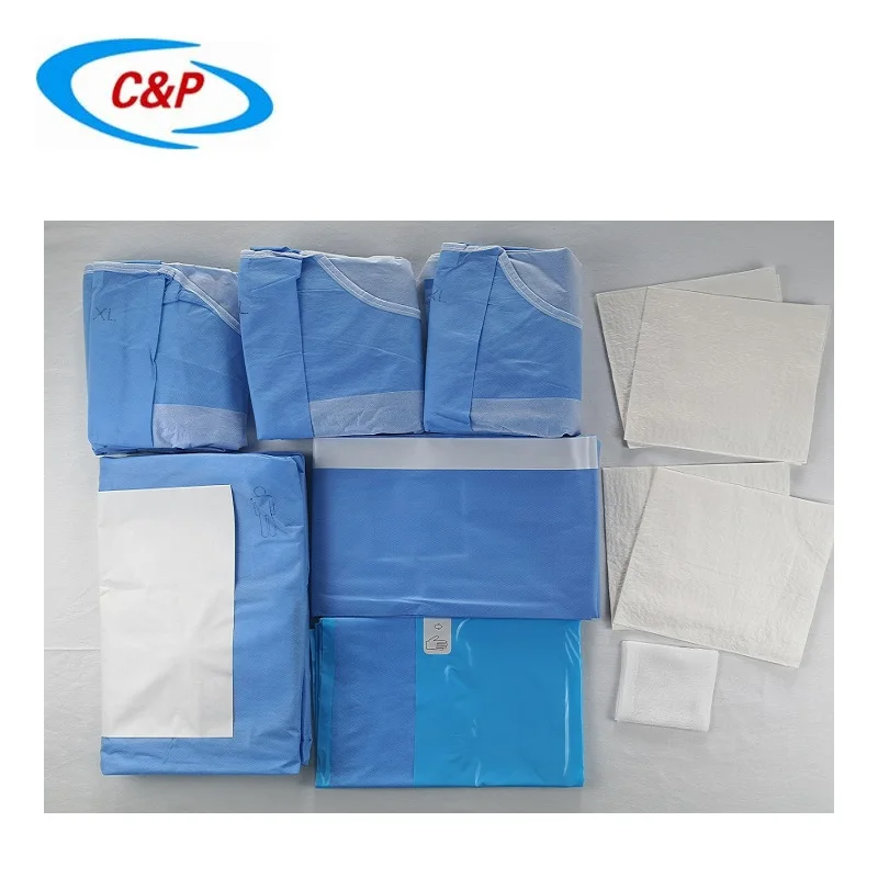 Disposable Surgical Cesarean Section Drape Pack with X-ray Gauze Swabs