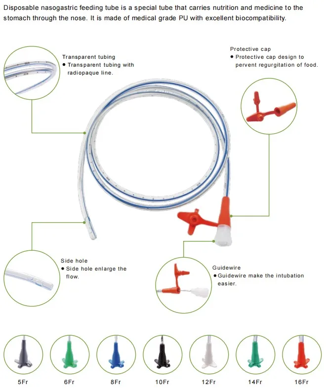 Disposable Stomach Tube PVC Gastric Tube Medical Nasal Feeding inhaler Tube