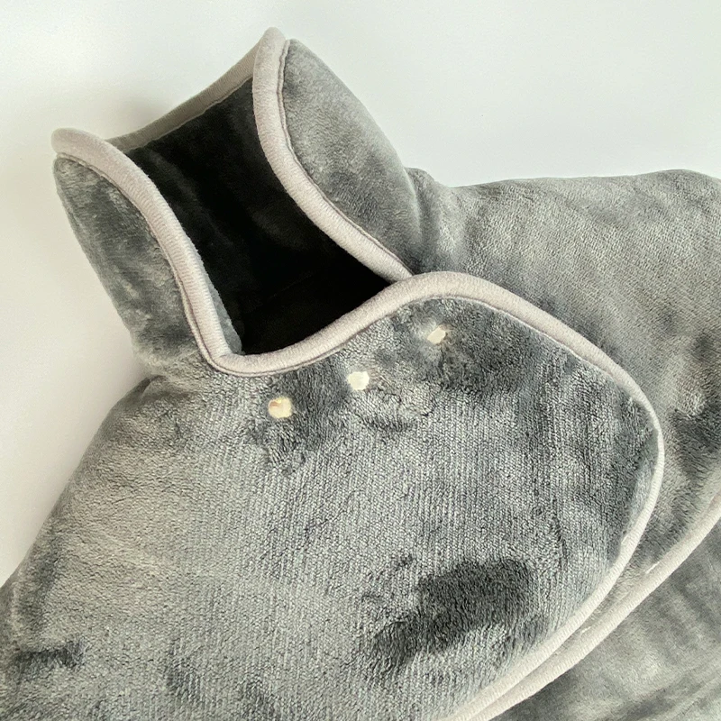 Gray and blue color heating back pad washable heating back pad