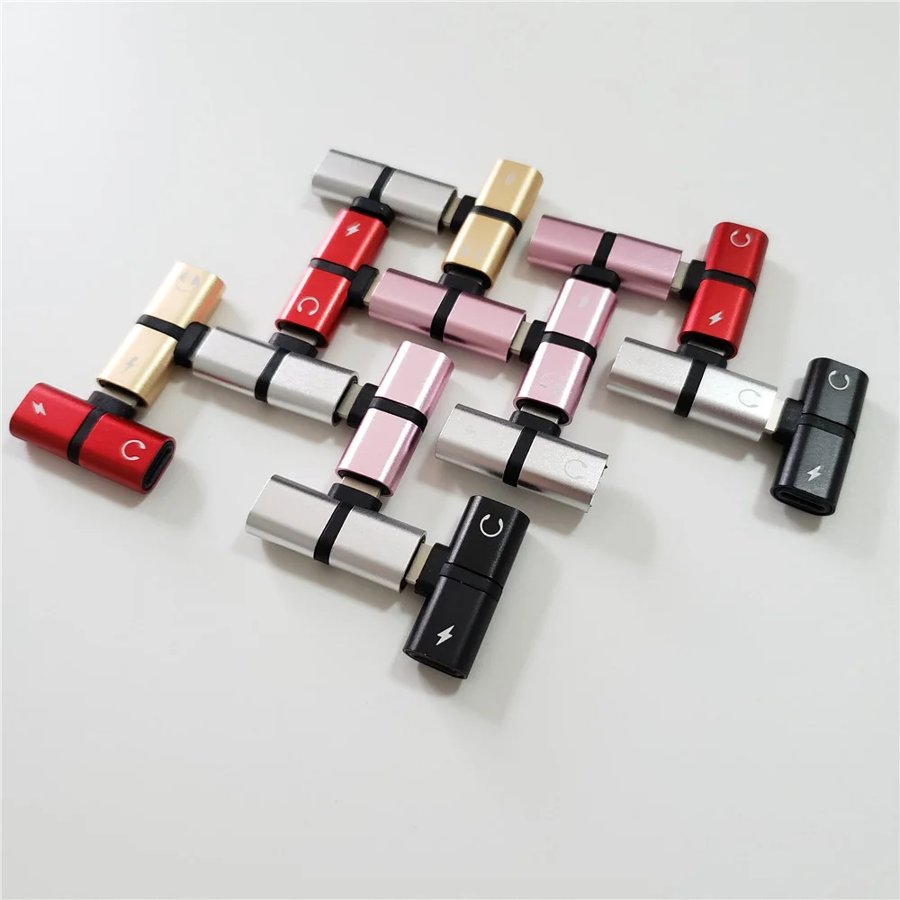 Mini Dual Jack Charging and call Audio Adapter For iphone 2 in 1 Earphone AUX Splitter Converter for iphone splitter