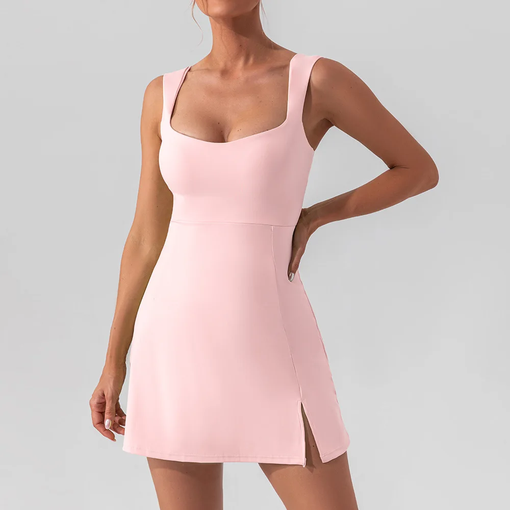 Fashion Ladies Custom Tennis Dress Golf Pickleball Sport Solid Lightweight Breathable Tennis Workout Dress for Women