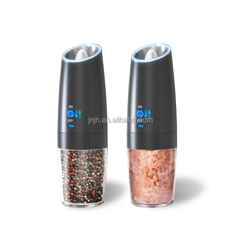 USB Rechargeable Automatic Gravity Salt and Pepper Grinder Set With Light